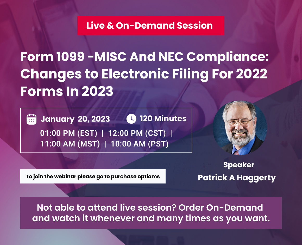 Form 1099 -MISC And NEC Compliance: Changes to Electronic Filing For 2022 Forms In 2023