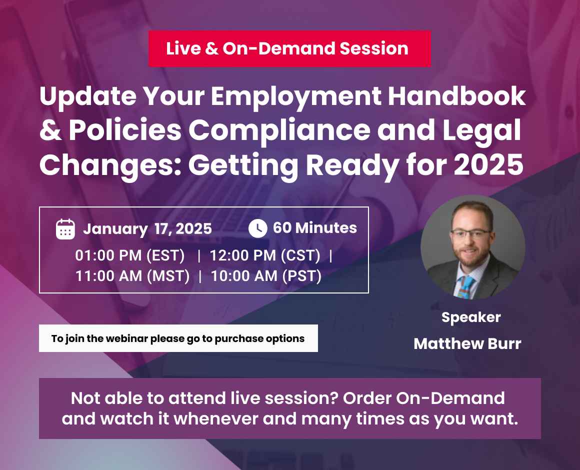 Update Your Employment Handbook & Policies Compliance and Legal Changes: Getting Ready for 2025