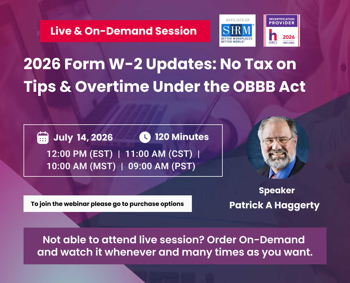 2026 Form W-2 Updates: No Tax on Tips & Overtime Under the OBBB Act
