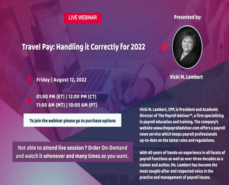 Travel Pay: Handling it Correctly for 2022