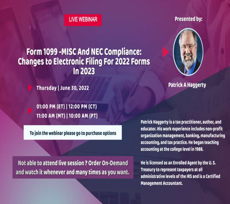 Form 1099 -MISC And NEC Compliance: Changes to Electronic Filing For 2022 Forms In 2023